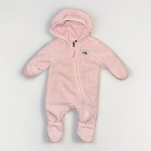 The North Face Infant Girls Pink Sherpa Fleece Bunting Snowsuit 3–6M